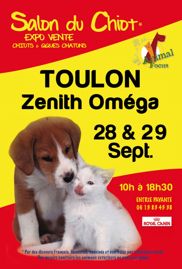 27 ème Salon Animal Focus à Toulon (83), du samedi 28 au dimanche 29 septembre 2013